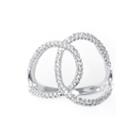 Silver Treasures&trade; Cubic Zirconia Sterling Silver Overlapping Circles Ring