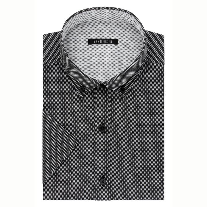 Van Heusen Short Sleeve Woven Pattern Dress Shirt - Slim