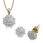 Diamond Blossom Womens 2-pack 1 Ct. T.w. White Diamond 10k Gold Jewelry Set