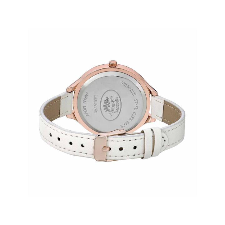 Laura Ashley Geo Print Womens White Strap Watch-la31023wt