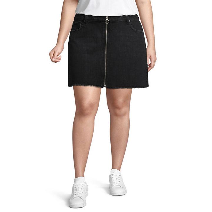 Arizona Zip Ring Denim Skirt-juniors Plus