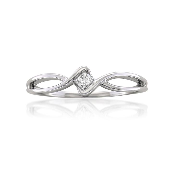 Womens 1/10 Ct. T.w. Princess White Diamond 10k Gold Promise Ring