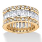 Diamonart Womens Greater Than 6 Ct. T.w. White Cubic Zirconia 18k Gold Over Silver Band