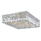 Cascade Collection 6 Light 5.5 Square Chrome Finish And Clear Crystal Flush Mount Ceiling Light