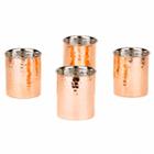 Old Dutch 12 Oz Hammered Solid Copper Straight Sided Tumblers Set Of 4