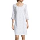 R & K Originals 3/4-bell-sleeve Eyelet Shift Dress