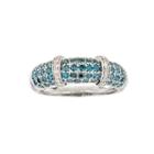 Limited Quantities 7/8 Ct. T.w. Color Enhanced Blue & White Diamond Sterling Silver Ring