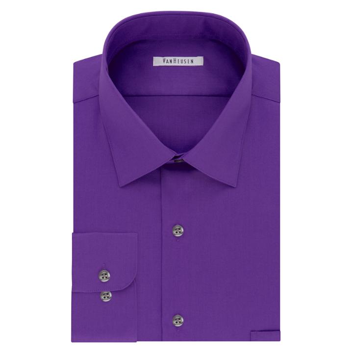 Van Heusen No-iron Lux Sateen Long Sleeve Dress Shirt