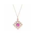 Womens Red Ruby 18k Gold Over Silver Pendant Necklace