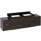 76-in. W Wall Mount Dawn Grey Vanity Set For 3h8-in. Drilling Black Galaxy Top White Um Sink