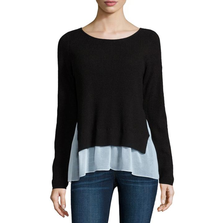 A.n.a Long Sleeve Crew Neck Pullover Sweater