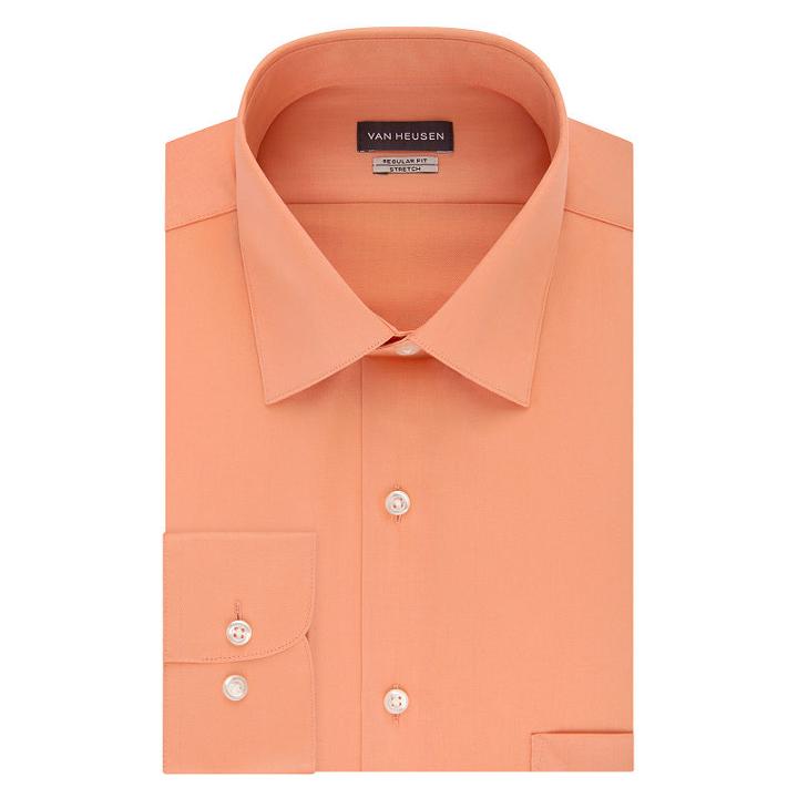 Van Heusen Non Iron Lux Sateen Big And Tall Long Sleeve Sateen Dress Shirt
