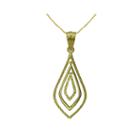 10k Yellow Gold Teardrop Pendant Necklace