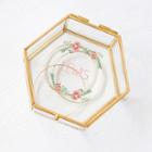 Cathy's Concepts Personalized Floral Gold Glass Keepsake Box
