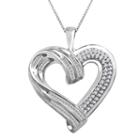 Sterling Silver Ct. T.w. Diamond Heart Pendant Necklace