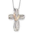 Diamond Cross Pendant Necklace 1/10 Ct. T.w. 14k/silver