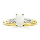 Lab-created Opal And Diamond-accent 10k Gold Over Sterling Silver Ring