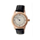 Heritor Automatic Hoyt One-hand Mens Leather-rose Gold/silver Watches