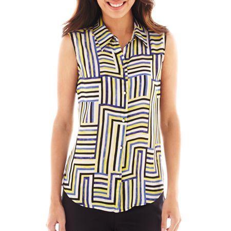 Liz Claiborne Sleeveless Button-front Blouse