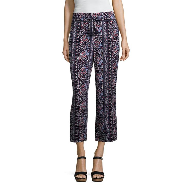 Liz Claiborne Wide Leg Printed Cropped Pants