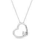Diamonart Womens 3/4 Ct. T.w. Lab Created White Cubic Zirconia Heart Pendant Necklace