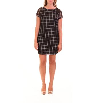 Nina Leonard Grid Sheath Dress