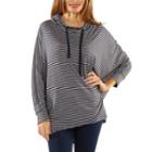 24/7 Comfort Apparel Striped Dolman Knit Hoodie