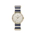 Timex Weekender Fairfield Womens Blue And White Stripe Fabric Strap Watch