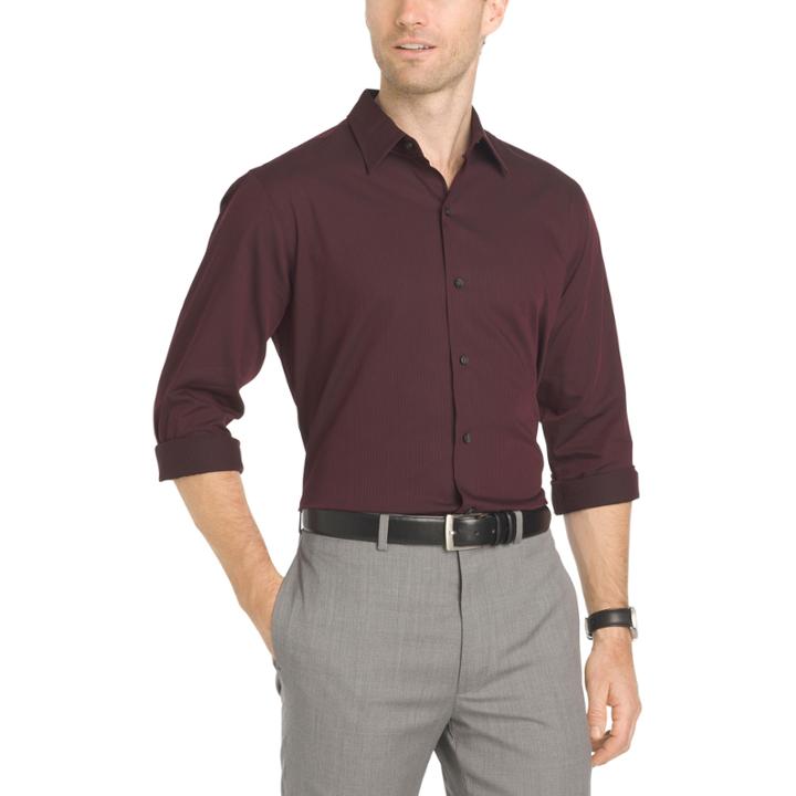 Van Heusen Long Sleeve Sateen Stripe Shirt