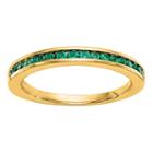 Womens Green Emerald 14k Gold Wedding Band