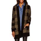 A.n.a Long-sleeve Plaid Cardigan Sweater - Tall