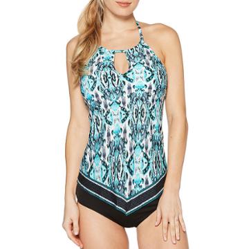 Cz Bold Ikat High Neck Tankini
