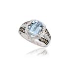 Grand Sample Sale By Le Vian Sea Blue Aquamarine & 1/2 Ct. T.w. Vanilla Diamonds And Chocolate Diamonds In 14k Vanilla Gold Chocolatier Ring