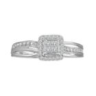 Womens 1/5 Ct. T.w. Genuine Princess White Diamond 10k Gold Promise Ring