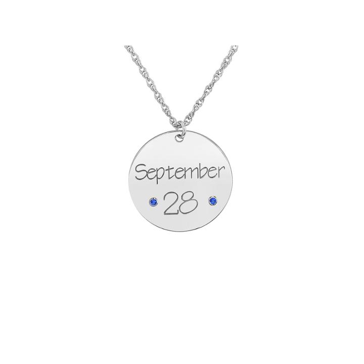 Personalized Birthstone Date Pendant Necklace