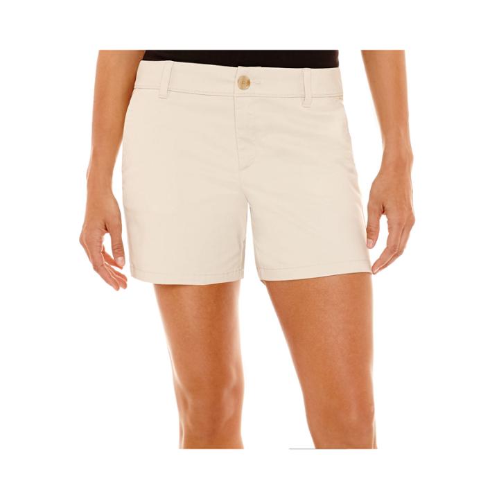 Liz Claiborne Stretch Twill Shorts - Tall