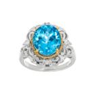 Genuine Blue Topaz And Diamond-accent Sterling Silver Ring