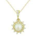 Petite Lux&trade; Cultured Freshwater Pearl Starburst Pendant Necklace