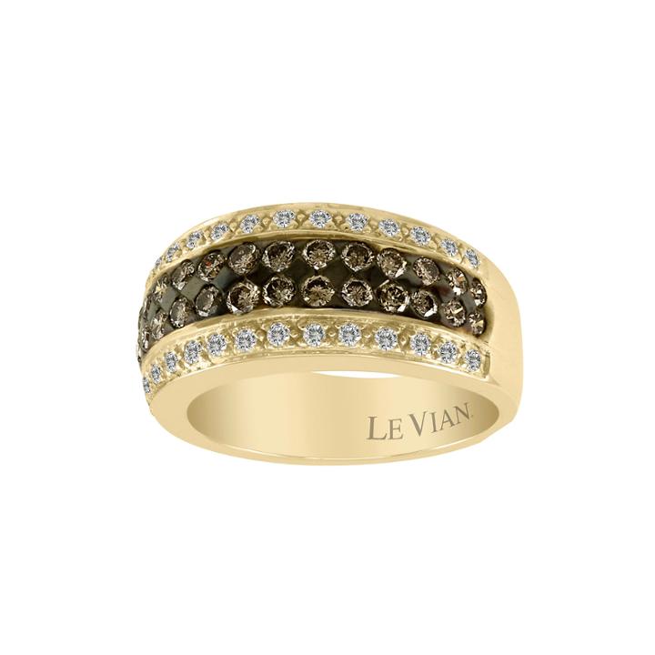 Limited Quantities Grand Sample Sale By Le Vian 1 Ct. T.w. Chocolate Diamonds & Vanilla Diamonds 14k Honey Gold Le Vian Chocolatier Ring