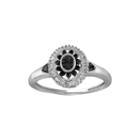 1/4 Ct. T.w. White & Color-enhanced Black Diamond Sterling Silver Ring