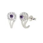 Purple Amethyst 12.9mm Hoop Earrings