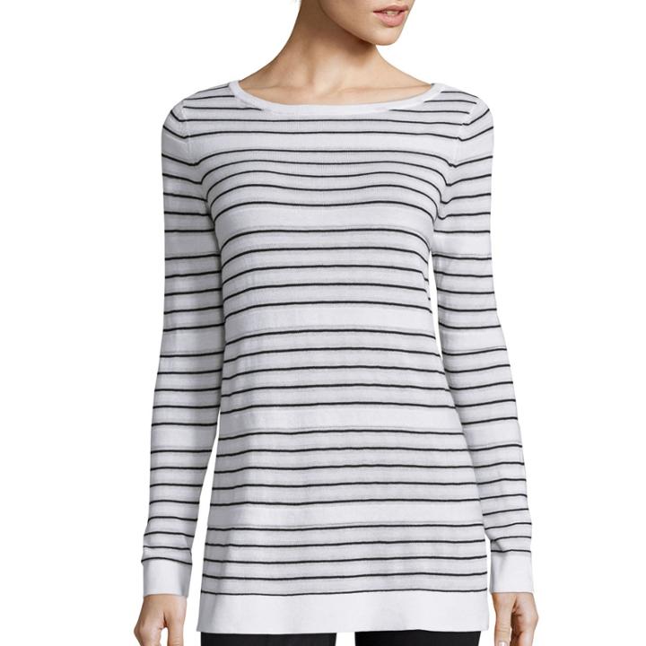 Liz Claiborne Long-sleeve Striped Sweater Tunic