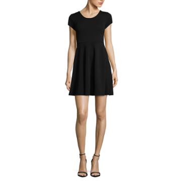 Derek Heart Short Sleeve Skater Dress-juniors