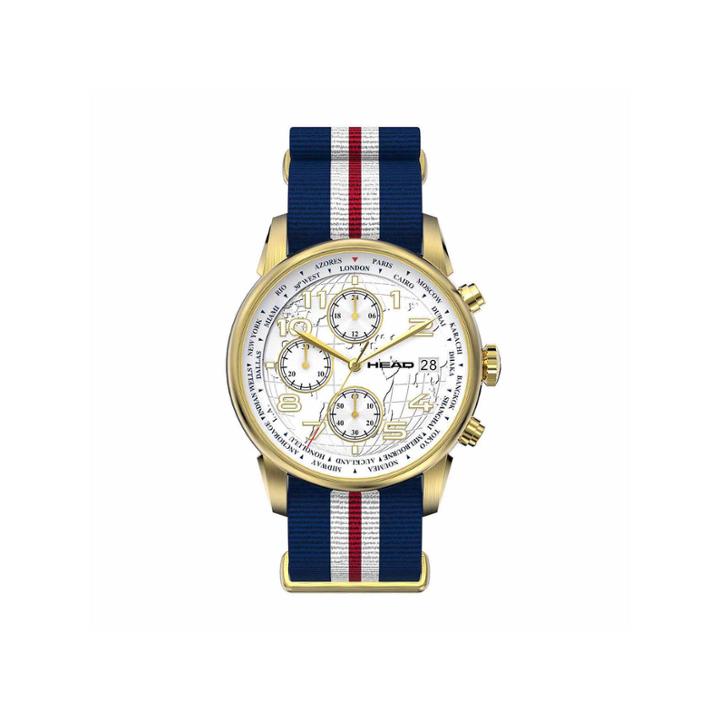 Head Open Mens Two Tone Strap Watch-he-005-04