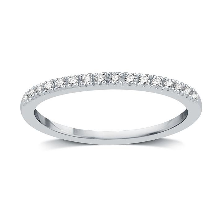 I Said Yes Womens 1/10 Ct. T.w. White Diamond Platinaire Wedding Band