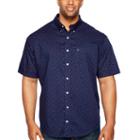 Izod Printed Breeze Shirt Short Sleeve Button-front Shirt-big And Tall