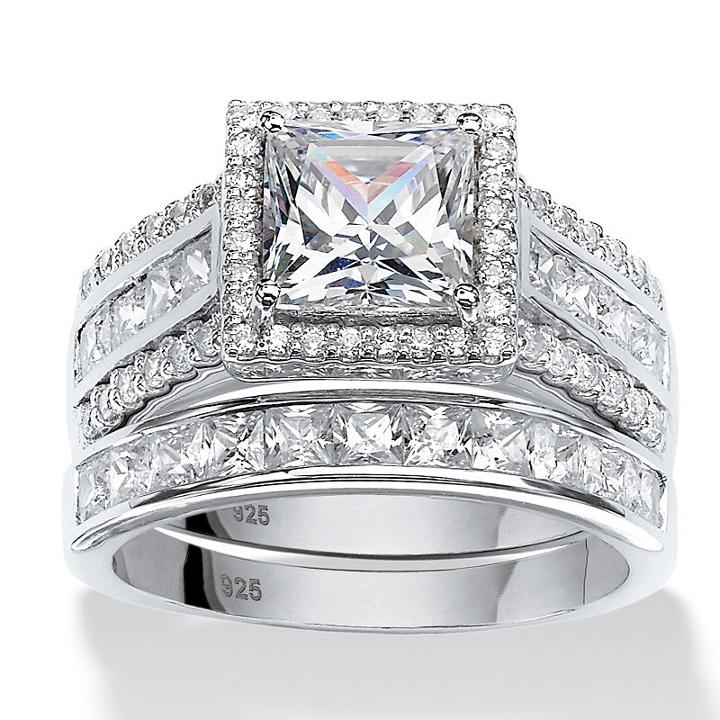 Diamonart Womens 3 1/2 Ct. T.w White Cubic Zirconia Bridal Set