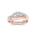 1/2 Ct. T.w. Diamond 14k Rose Gold Bridal Ring Set