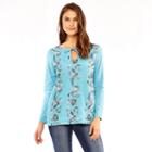 Skyes The Limit Oslo Long Sleeve Crew Neck Mesh Embroidered Blouse-plus