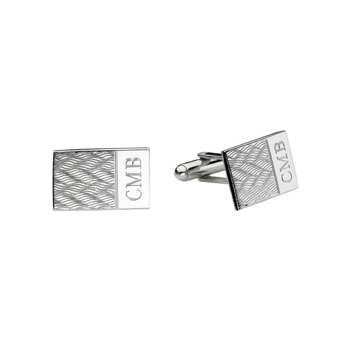 Personalized Zigzag Pattern Cuff Links